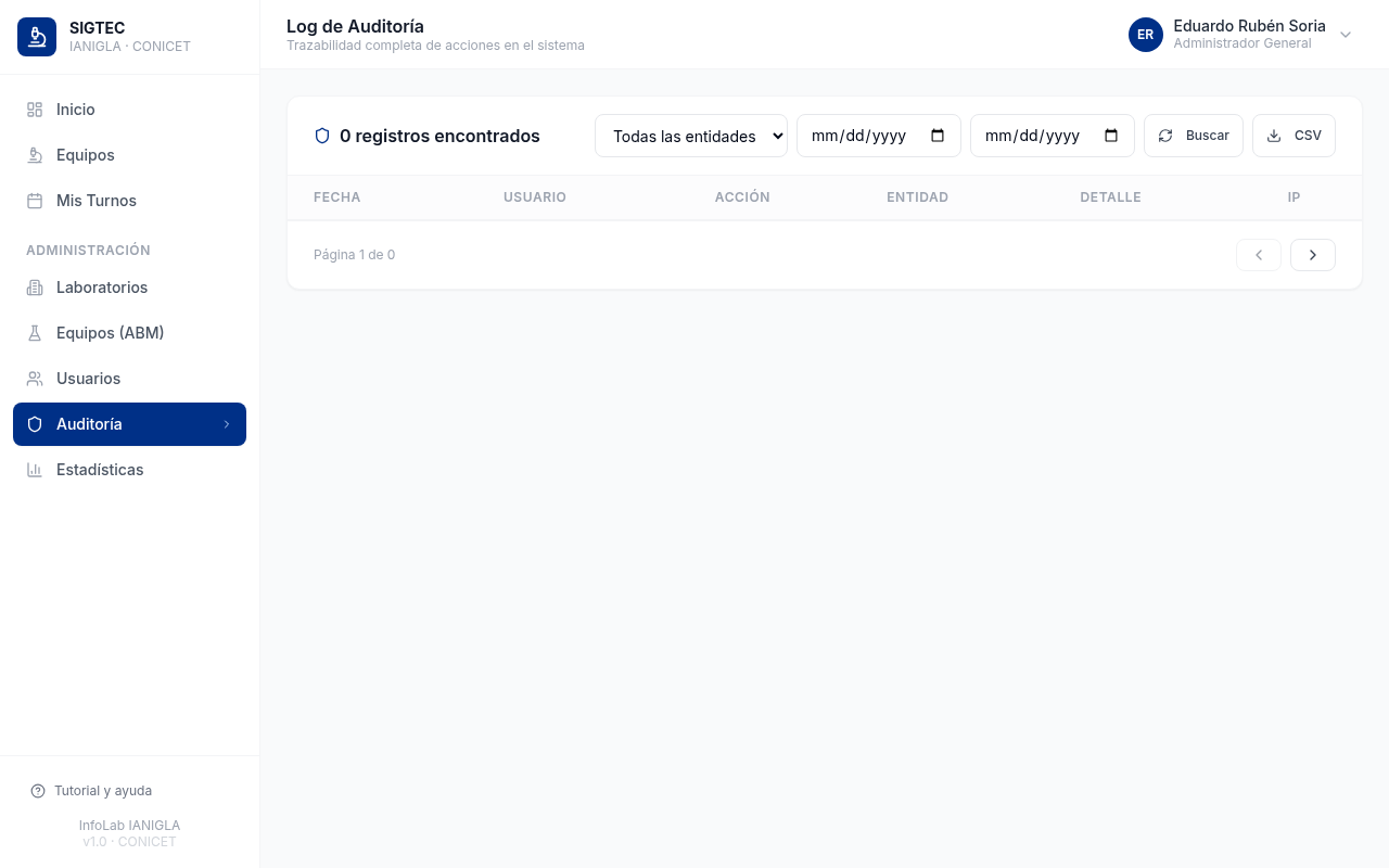 Log de auditoría